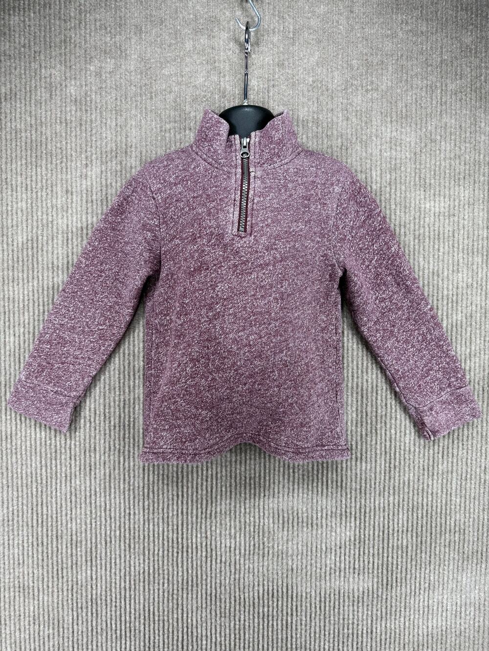 The Children's Place Boys Half Zip Marled Pullover Burgundy Sweatshirt 4T